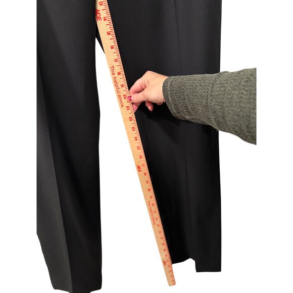 Nili Lotan 10 Virgin Wool $750 Straight Leg Corette Pants High Rise Long Black - Picture 10 of 13